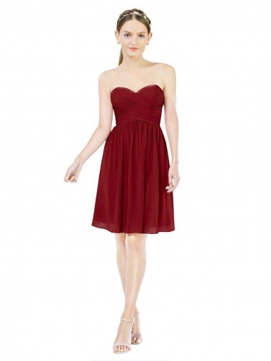 Short Sweetheart Knee Length Chiffon Cocktail Dress with Open Back UK