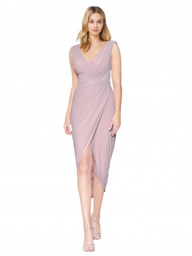 Short High Low Mermaid Chiffon Wrapped Cocktail Dress UK