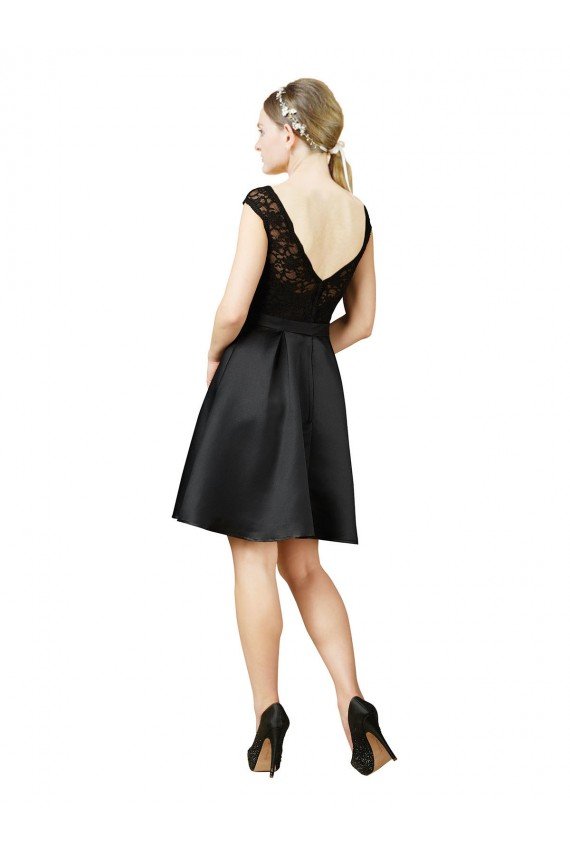 Lace and Satin Cocktail Dress with V-Back UK