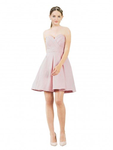 Short Knee Length Sweetheart Satin Cocktail Dress UK