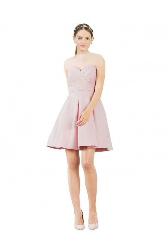 Short Knee Length Sweetheart Satin Cocktail Dress UK