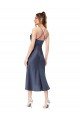 High Low Silky Satin Cowl Neck Midi Length Cocktail Dress UK