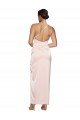 One Shoulder Full Length Long Silky Satin Cocktail Dress with Thigh Split UK