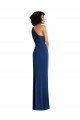 One Shoulder Grecian Inspired Twist Draped Spandex Cocktail Dress UK