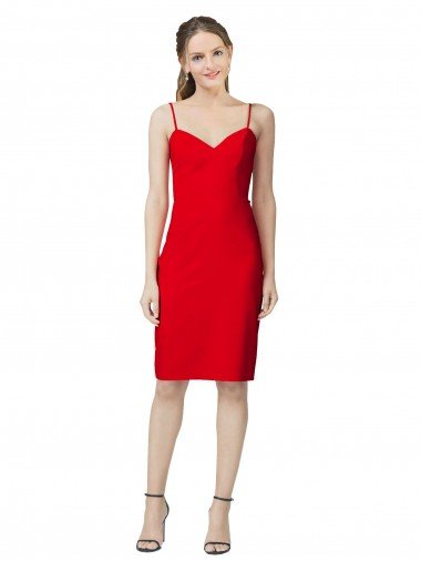 Sleeveless Cocktail Length Sweetheart Neckline Crepe Cocktail Dress UK