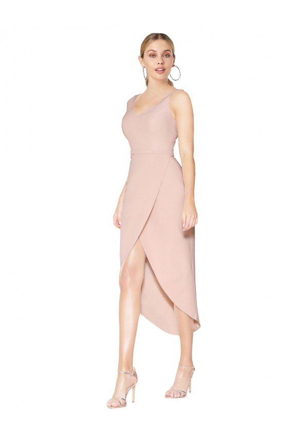 Short Knee Length Crepe Cocktail Dress UK