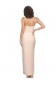 Long Full Length Ruffles Strapless Low Back Crepe Cocktail Dress with Straps UK