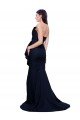 Long Strapless Sweep Train Low Back Crepe Cocktail Dress UK