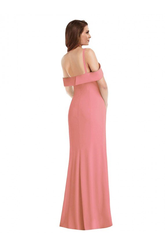 One Shoulder Draped Cuff Cocktail Dress with Front Slit UK