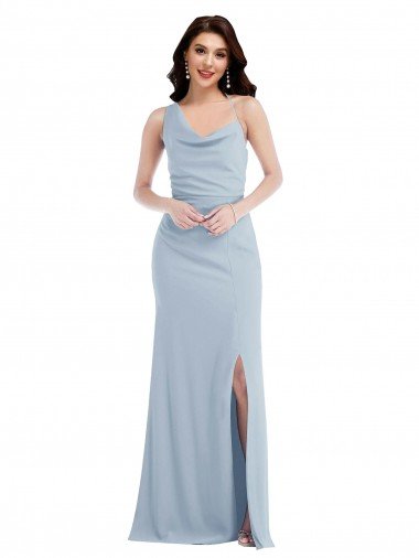 One Shoulder Draped Cowl Neck Cocktail Dress UK