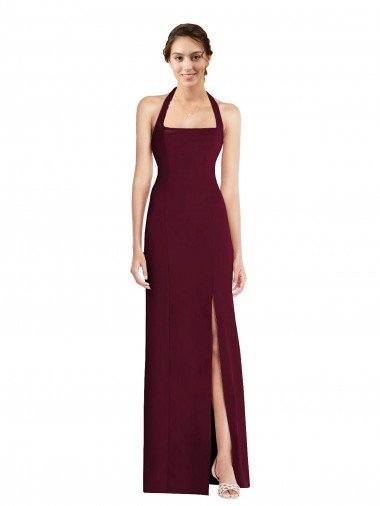 Tie Halter Open Back Trumpet Cocktail Dress UK