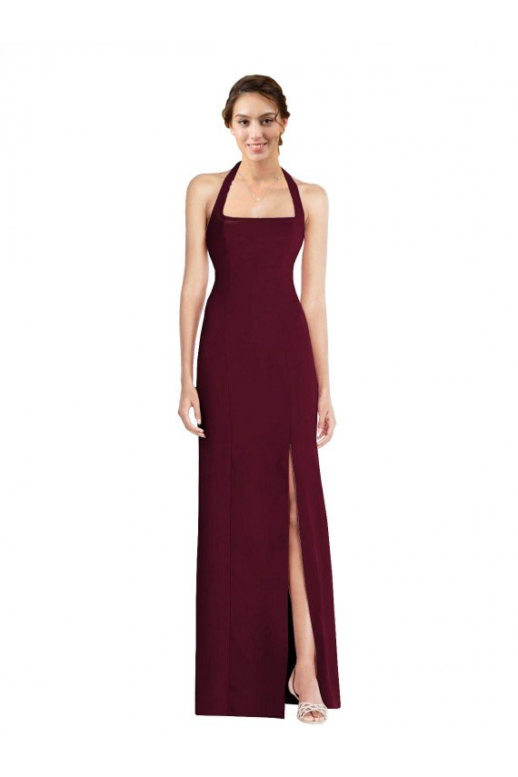 Tie Halter Open Back Trumpet Cocktail Dress UK