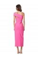 One Shoulder Neckline Short Midi Length Crepe Cocktail Dress UK