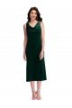 Cowl Neck Velvet Midi Length Cocktail Dress UK