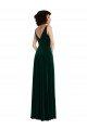 Floor Length Velvet Cocktail Dress with Shirred Bodice and Front Slit UK