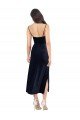 Midi Length Velvet Cocktail Dress with Cowl Neck and Spaghetti Straps UK