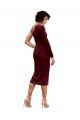 One Shoulder Fitted Short Midi Length Velvet Cocktail Dress UK