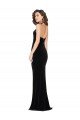 Halter Neck Wide Straps Long Velvet Cocktail Dress with Side Split UK