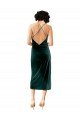 Midi Length Sleek Cowl Neckline Short Velvet Cocktail Dress UK