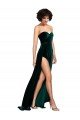 Sweetheart Fluid Velvet Cocktail Dress with High Split UK